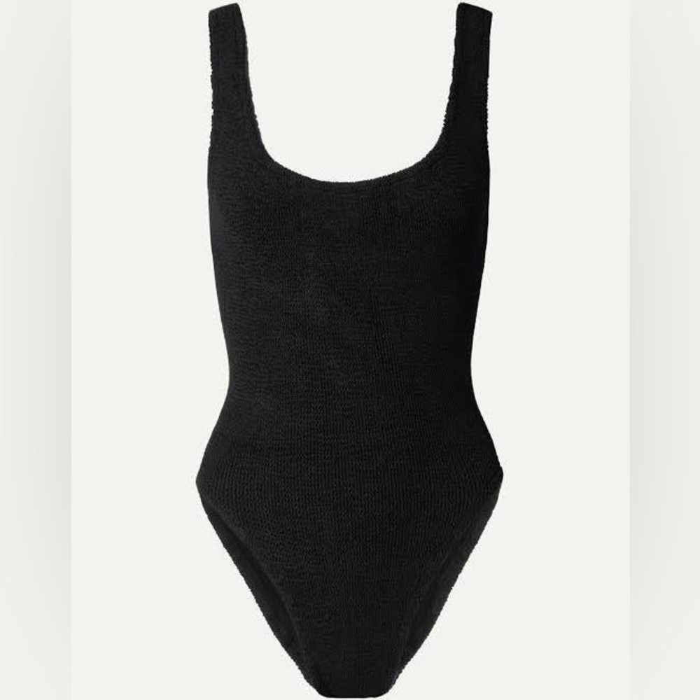 Hunza G black square neck one piece swimsuit